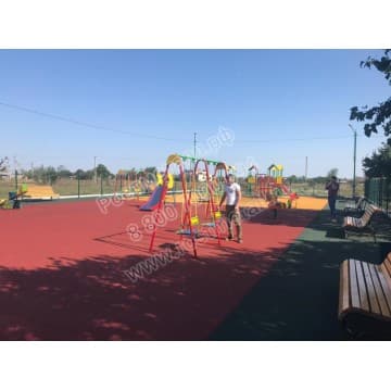 Детские качели двухместные на цепях