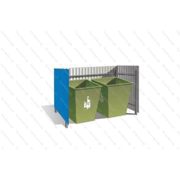 Контейнерная площадка для мусора открытая на 2 контейнера