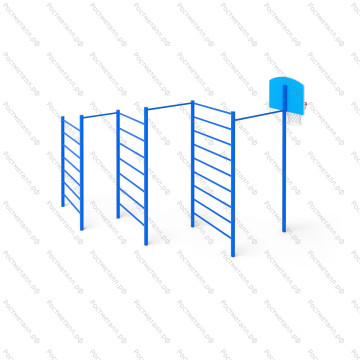 Спортивный комплекс три турника, три шведских стенки, баскетбольное кольцо