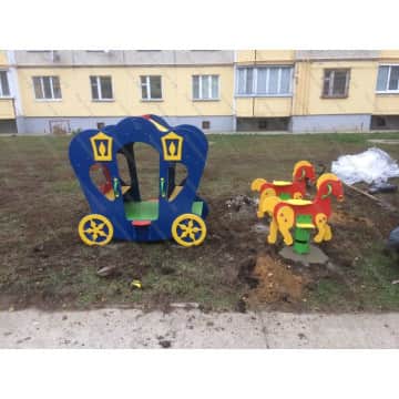 Карета с лошадьми Экипаж для детей 