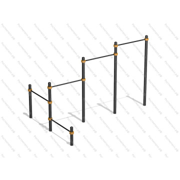 Тройной каскад турников с перекладинами для отжиманий