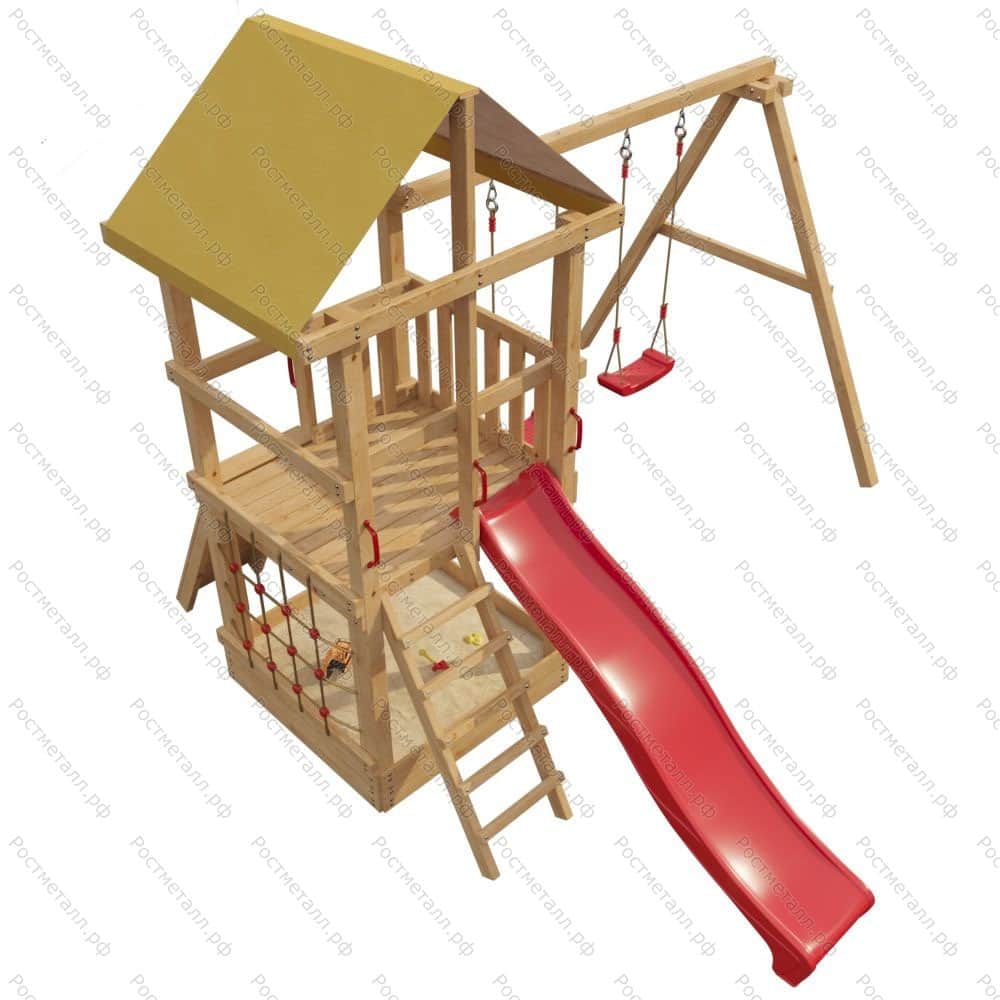 Детские площадки для дачи (48 фото): деревянная песочница, домик во двор и установка качелей
