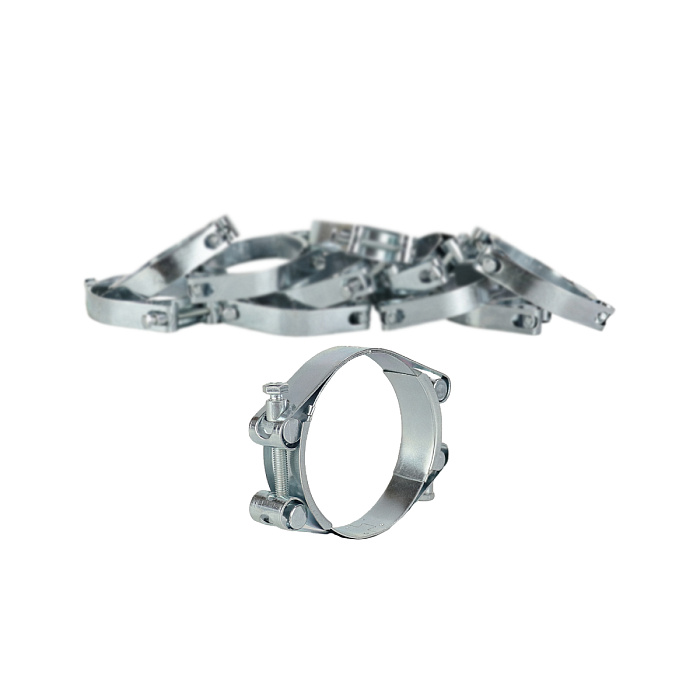 Хомут силовой двухболтовый 75-85 мм W1 RUSBELT (10 штук в упаковке) фото 5
