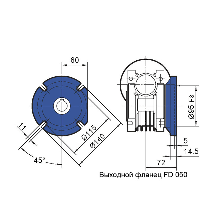 Фланец выходной NMRW 050FD фото 2
