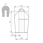 Профиль резиновый для подситника 10*40*27 мм