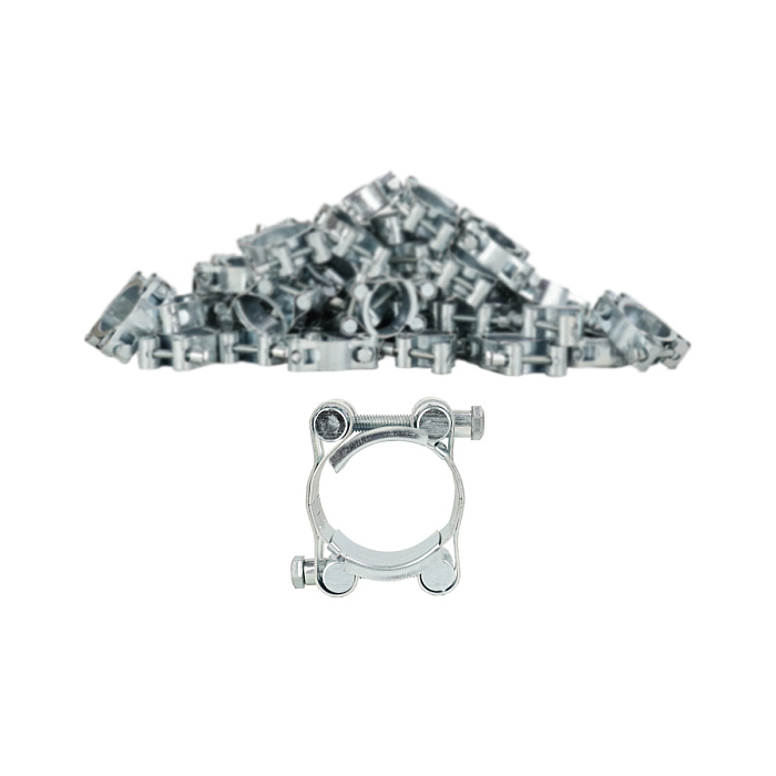 Хомут силовой двухболтовый 40-50 мм W1 RUSBELT (50 штук в упаковке) фото 1