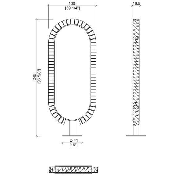 Зеркало парикмахерское KATHERINE COLLAR WITHOUT SHELF GCMW228KA