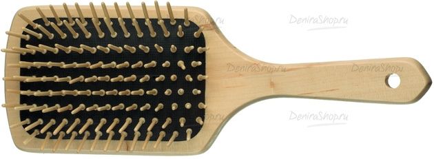 щетка массажная dewal"лопата" деревянная , деревянные штифты, большая, 9рядов фотографии в магазине Denirashop.ru