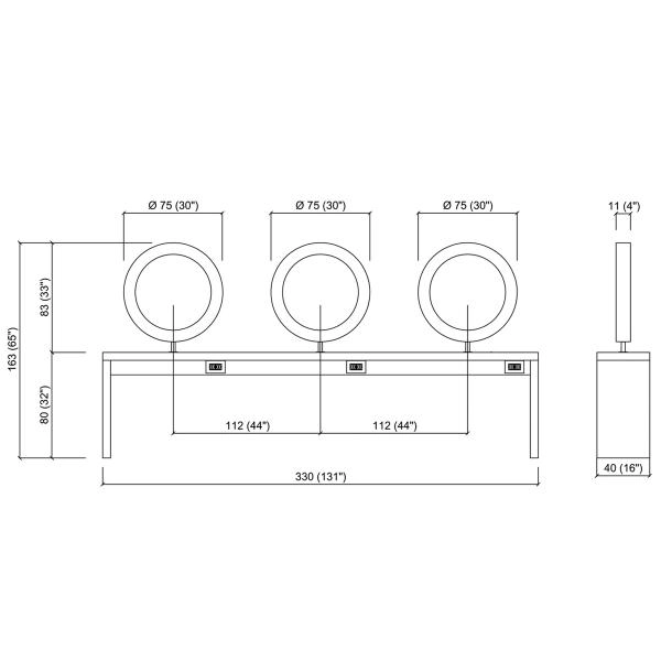 Парикмахерское зеркало TRIOBERT WALL GCMB06PLW/Promo