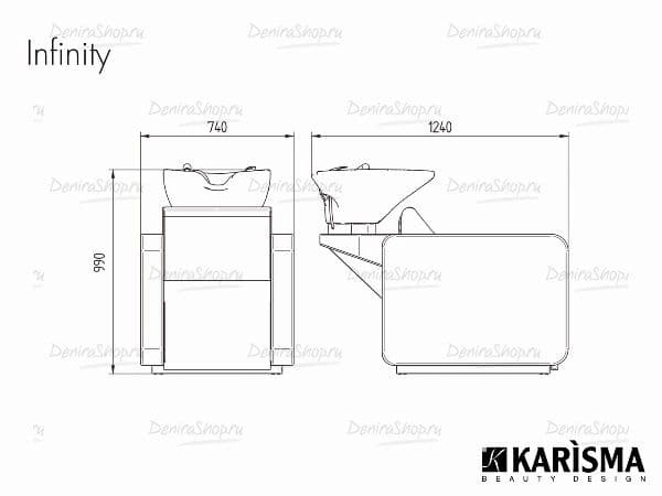 Парикмахерская мойка INFINITY MODULO JET MASSAGE Karisma K8413