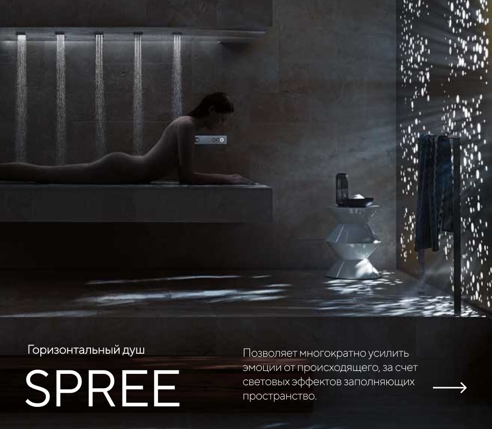Горизонтальный душ SPREE картинки Rainz SPREE
