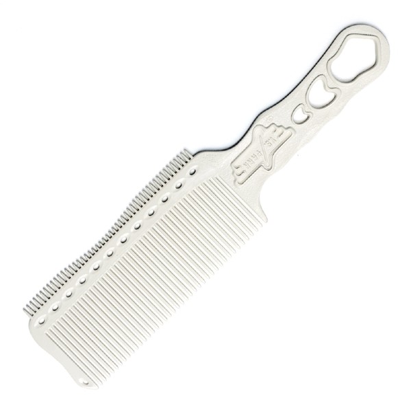 Расческа для стрижки под машинку Y.S.park s282T white , белая, 24 см, эргономичная, тонкий обушок фото