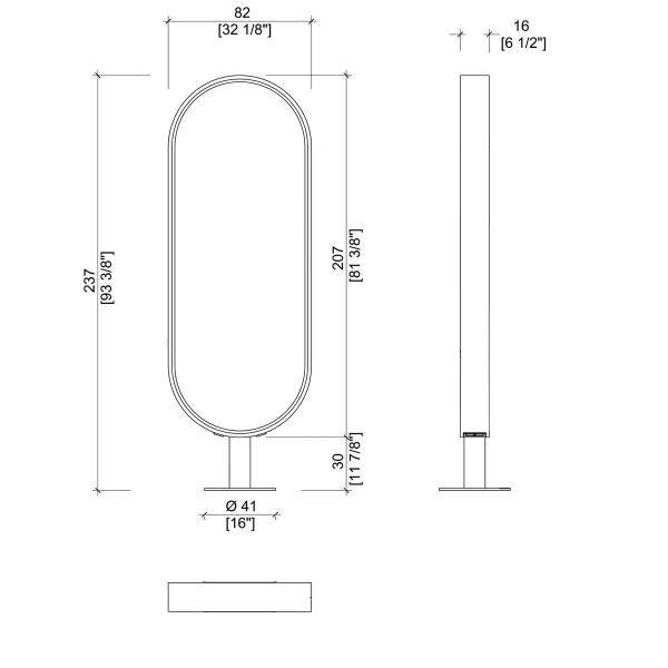 Зеркало парикмахерское KATHERINE RING WITHOUT SHELVES GCMW234KA