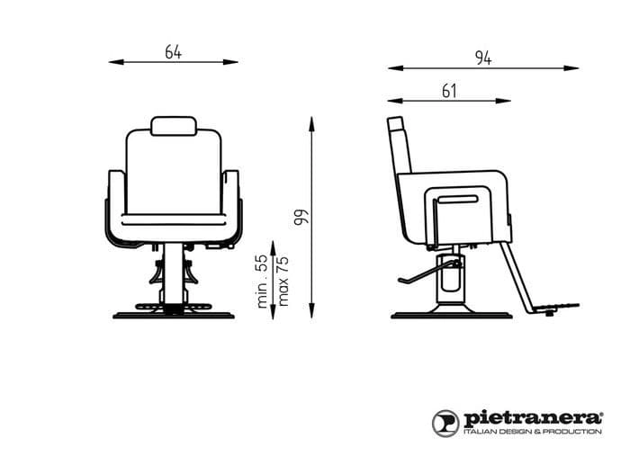 Мужское парикмахерское кресло  OM-X Pietranera