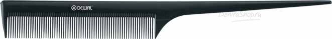 расческа рабочая dewal"эконом"с пластиковым  хвостиком,черная 21 см фотографии в магазине Denirashop.ru