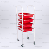 тележка парикмахерская "имидж 2" красно-белая купить в Denirashop.ru
