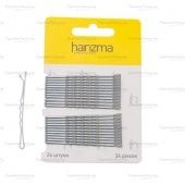 невидимки 60 мм волна серебро 24 штуки harizma серебристый фотографии в магазине Denirashop.ru