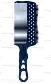 Купить Расчёска с ручкой,зубцами на обушке и направляющей рельсой синяя для стрижки под машинку для стрижки фото
