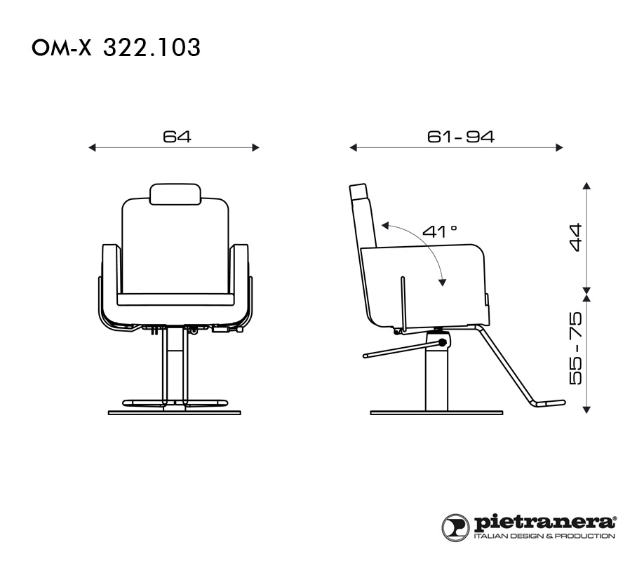 Кресло парикмахерское OM-X UNISEX Pietranera