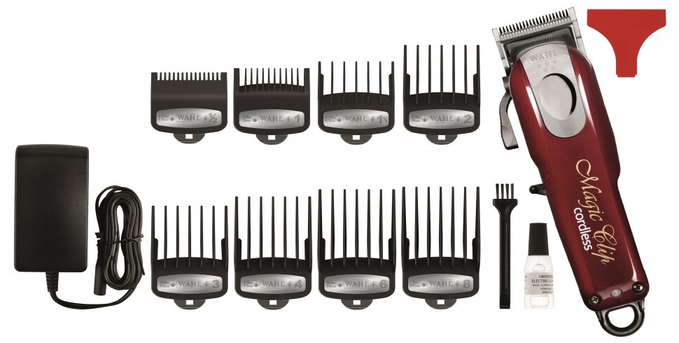 Машинка для стрижки Wahl Magic Clip Cordless 5 stars 3027252 (8148-316H) red, питание- аккумулятор/сеть, 8 насадок фото