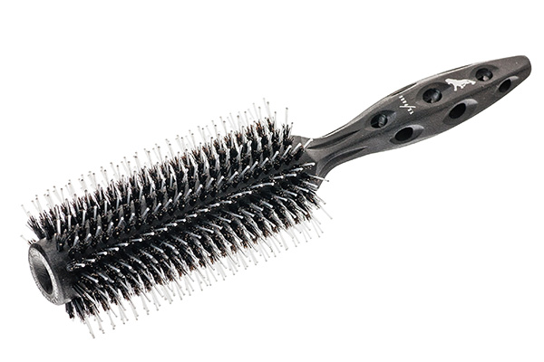 Термобрашинг для волос Y.S.park 580 Carbon Tiger Brush, диаметр- 60 мм, натуральная щетина кабана и нейлон, ручка-карбон фото