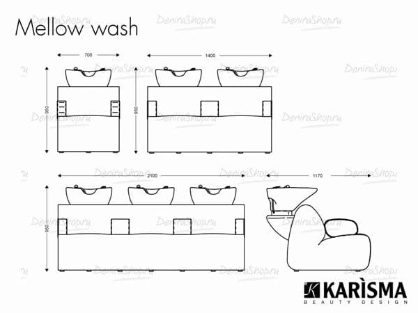 Парикмахерская мойка MELLOW WASH 2 Karisma K52.2
