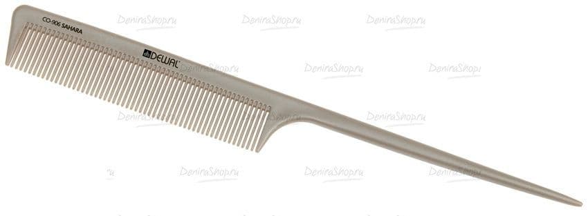 расческа рабочая dewal sahara с пластиковым хвостиком, бежевая 21см фотографии в магазине Denirashop.ru