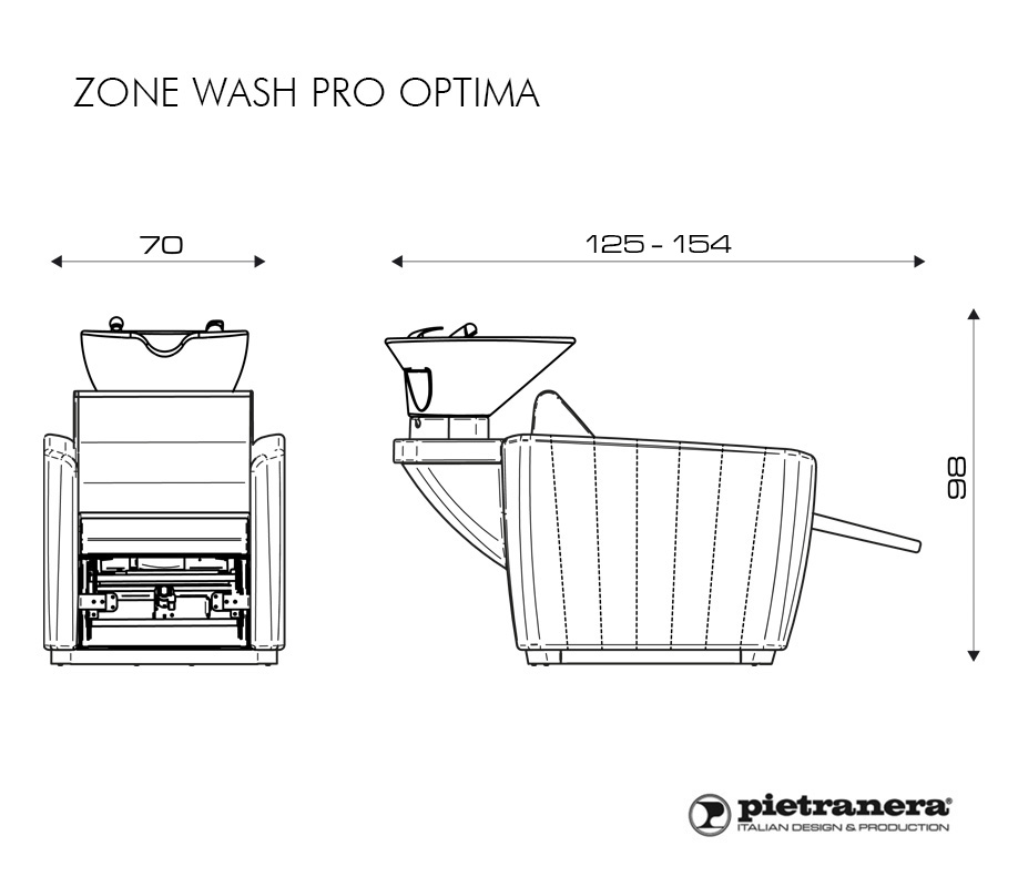 Мойка парикмахерская ZONE WASH PRO OPTIMA Pietranera 549