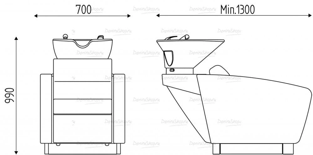 Парикмахерская мойка MIAMI WASH Karisma K6610