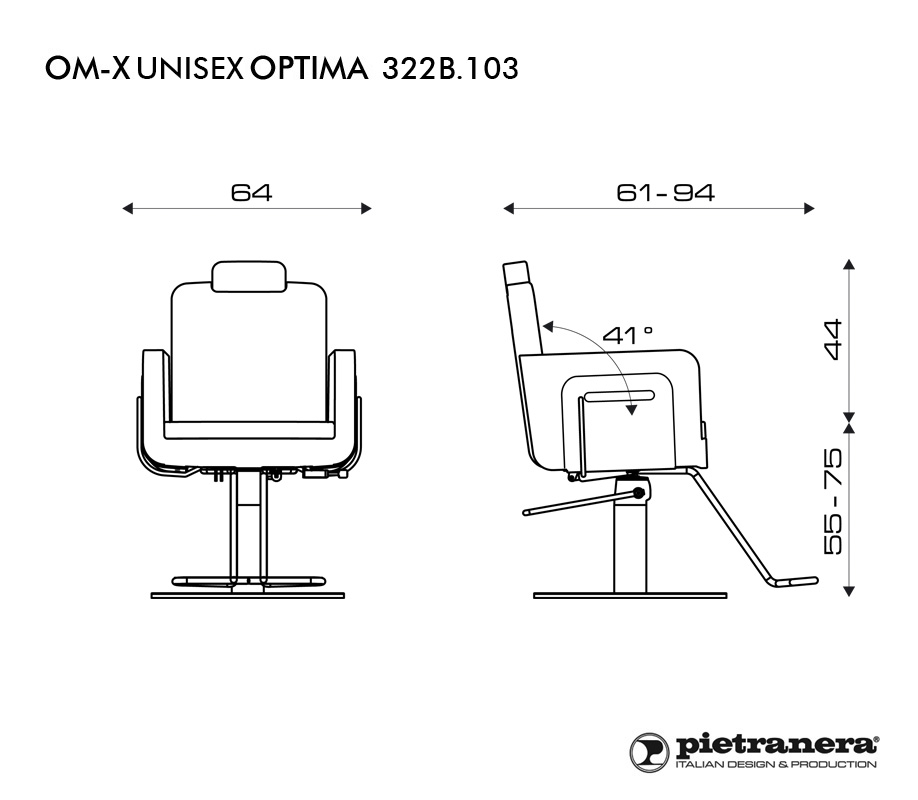 Кресло парикмахерское OM-X UNISEX OPTIMA Pietranera