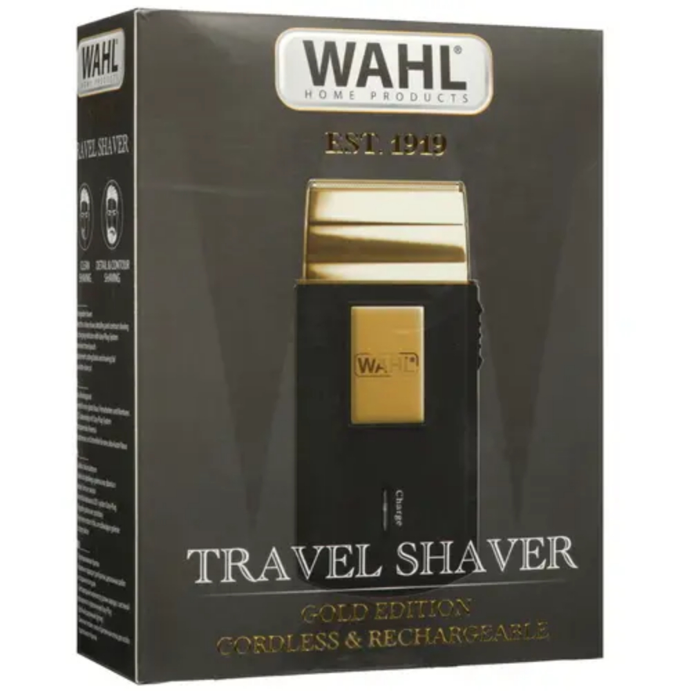 Дорожный шейвер электробритва Wahl Gold Edition (07057-016), мужская, цвет сетки- золото фото
