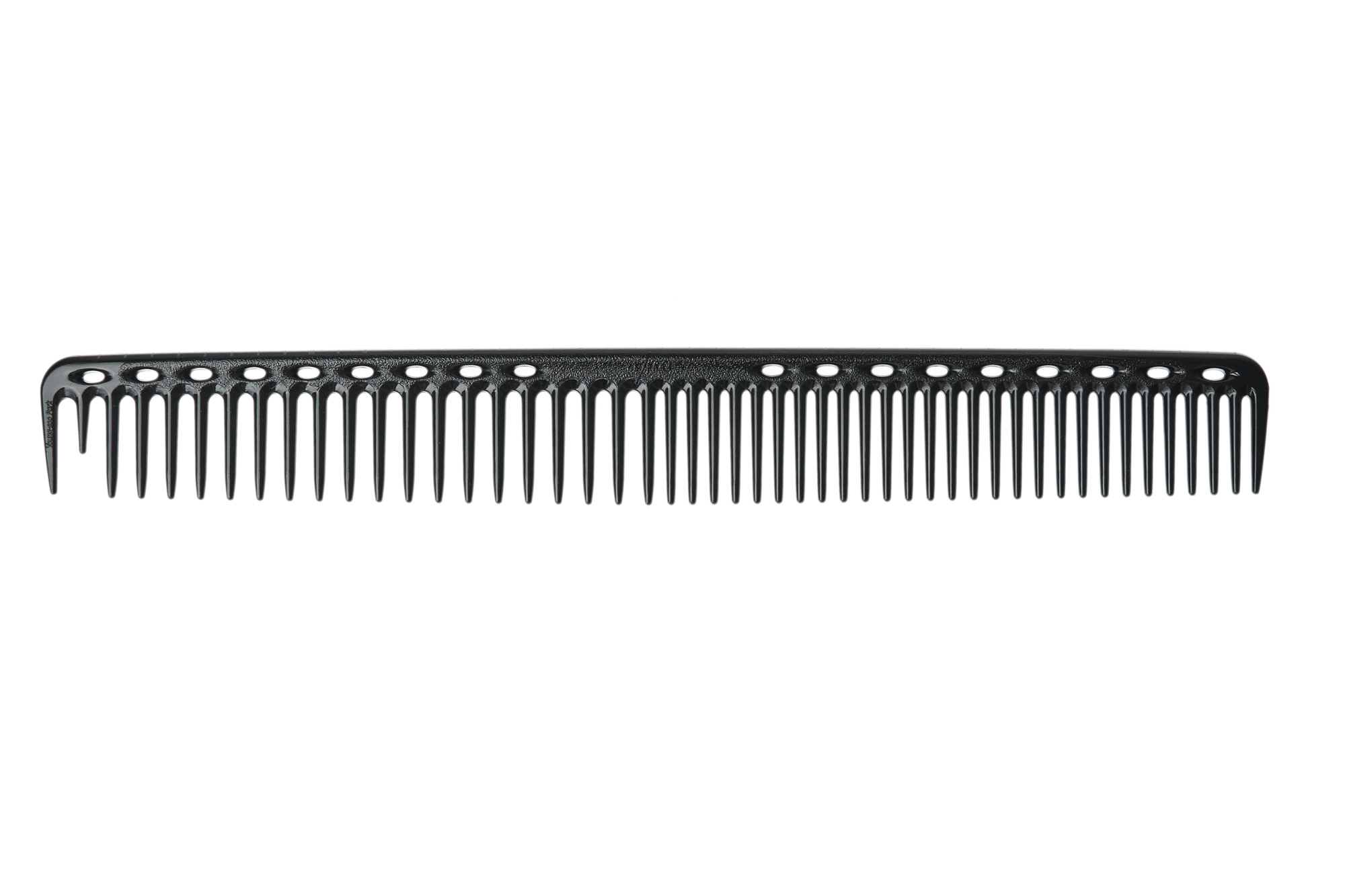 Расческа для стрижки Y.S.park G33 soft carbon, 23 см, с линейкой на обушке, редкозубая, черная фото