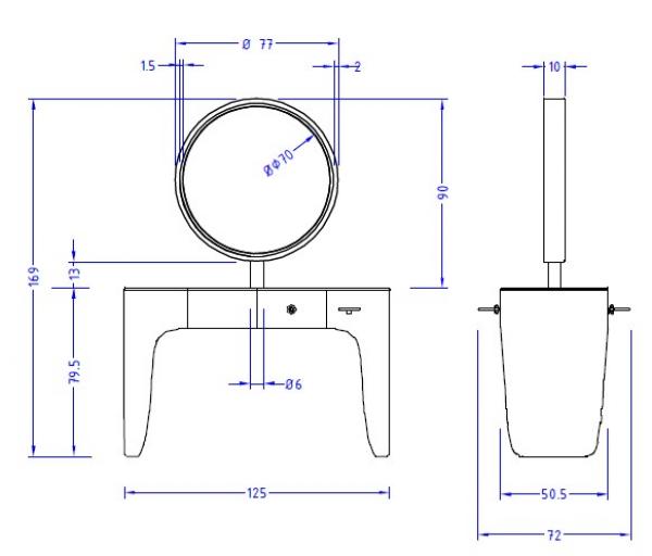 Зеркало парикмахерское BALLET 2 RING GCMW268BA