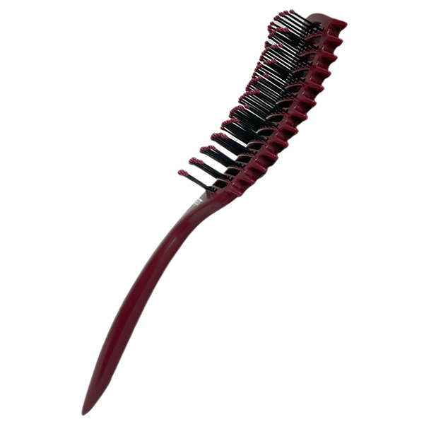 Щетка массажная Nylon 9 рядов бордовая h10686-33 фото