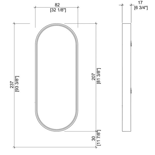 Зеркало парикмахерское KATHERINE RING WALL WITHOUT SHELF GCMW246KA
