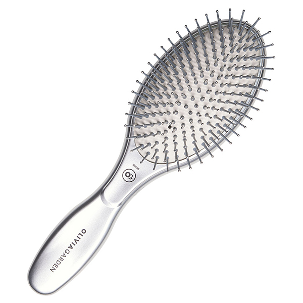 Щётка EXPERT CARE OVAL Nylon Bristles Silver с керамической поверхностью фото