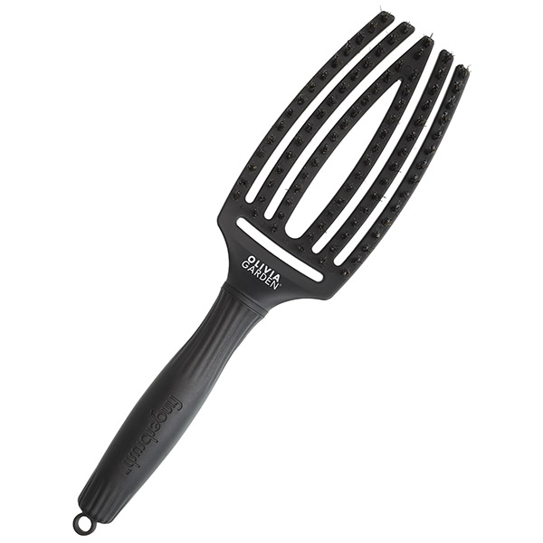 Щетка для волос Olivia Garden Fingerbrush, Care Iconic Boar&Nylon Full, Black, размер- M ID1729 фото