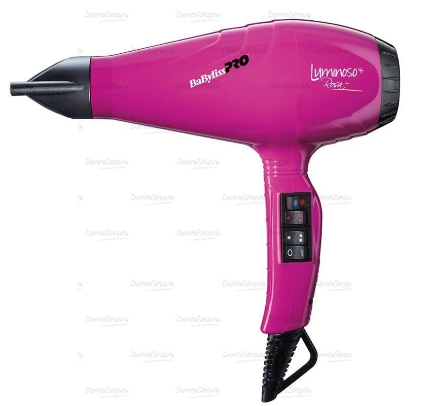Фен BaByliss Pro LUMINOSO + ,розовый, 2100Вт, 2 насадки купить картинка в России 
