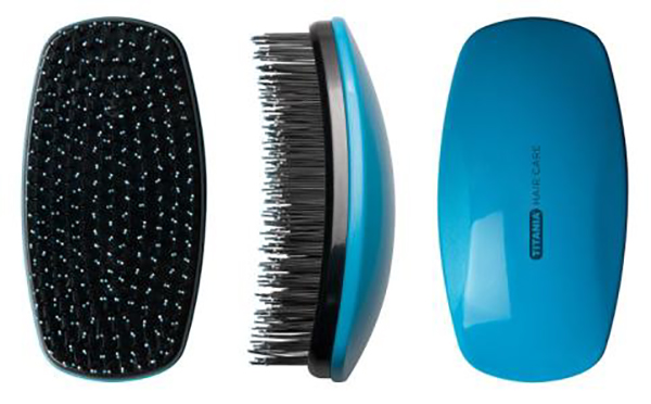 Щетка массажная Detangling Brush голубая фото