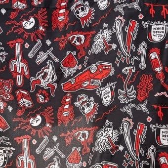 накидка парикмахерская 140х160см "barber's horror" чёрный в магазине Denirashop.ru