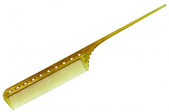 Купить Расчёска с хвостиком гибкая янтарная для стрижки фотография