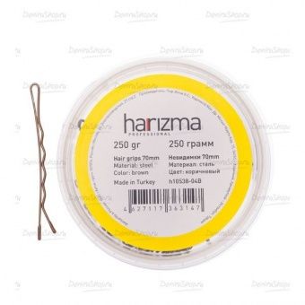 невидимки 70 мм волна коричневые 250 грамм harizma в магазине Denirashop.ru