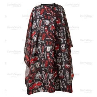 накидка парикмахерская 140х160см "barber's horror" чёрный в магазине Denirashop.ru