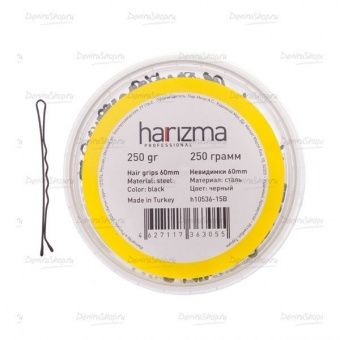 невидимки 60 мм волна черные 250 грамм harizma в магазине Denirashop.ru
