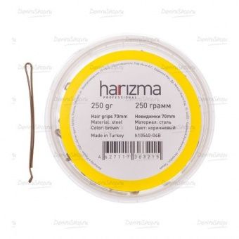 невидимки 70 мм прямые коричневые 250грамм harizma в магазине Denirashop.ru