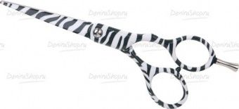 Парикмахерские ножницы DEWAL прямые 5,5, узор "зебра"