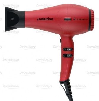 фен dewal pro evolution, красный, 2300вт, ионизация, 2 насадки купить в магазине Denirashop.ru
