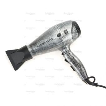 фен dewal pro barber style, серебристый, вес 570гр, 2200вт, ионизация, 2 насадки, провод 3м купить в магазине Denirashop.ru