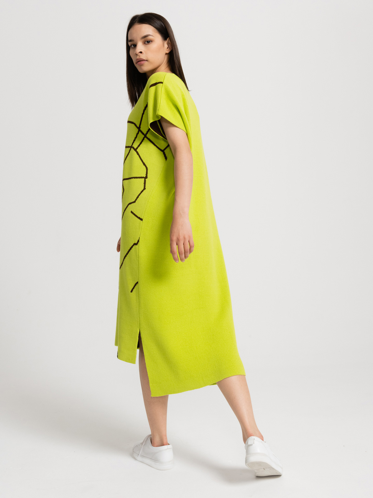 Вязаное платье ЦАО - Светло-оливковое 3