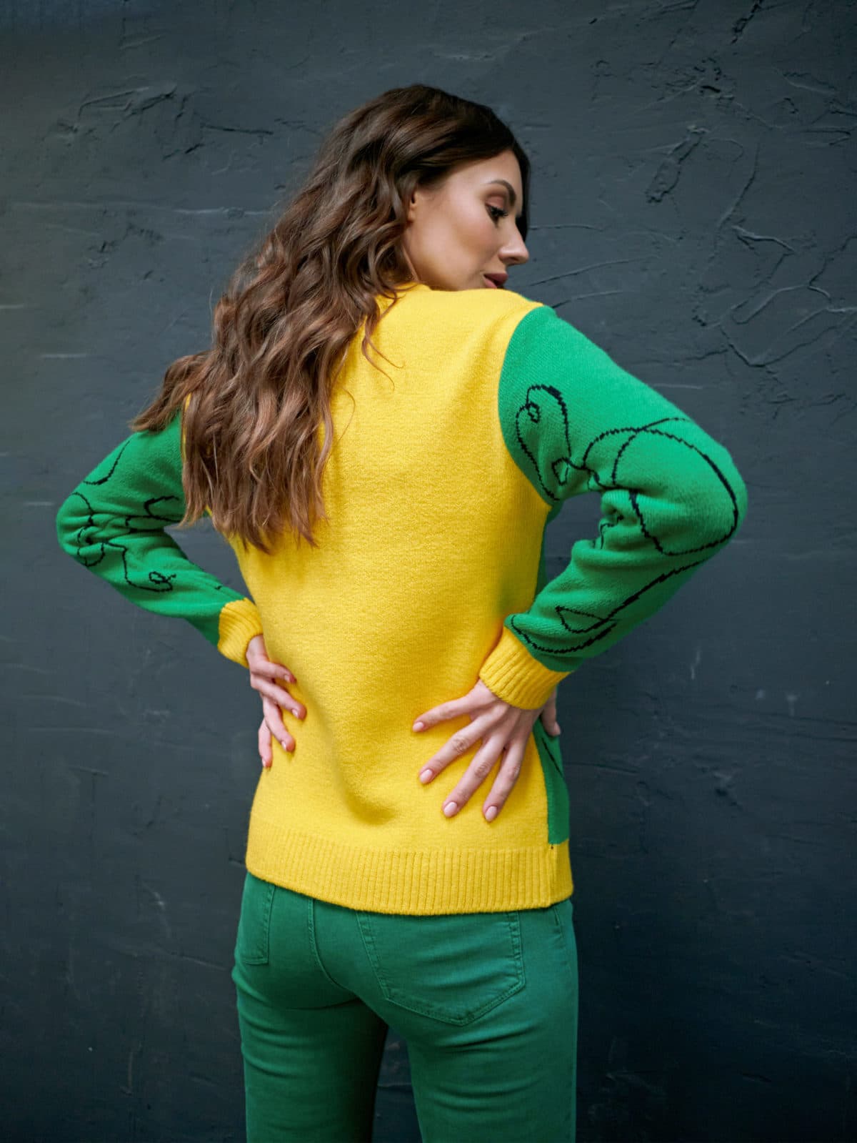Вязаный свитер Ниточка Зеленый 4